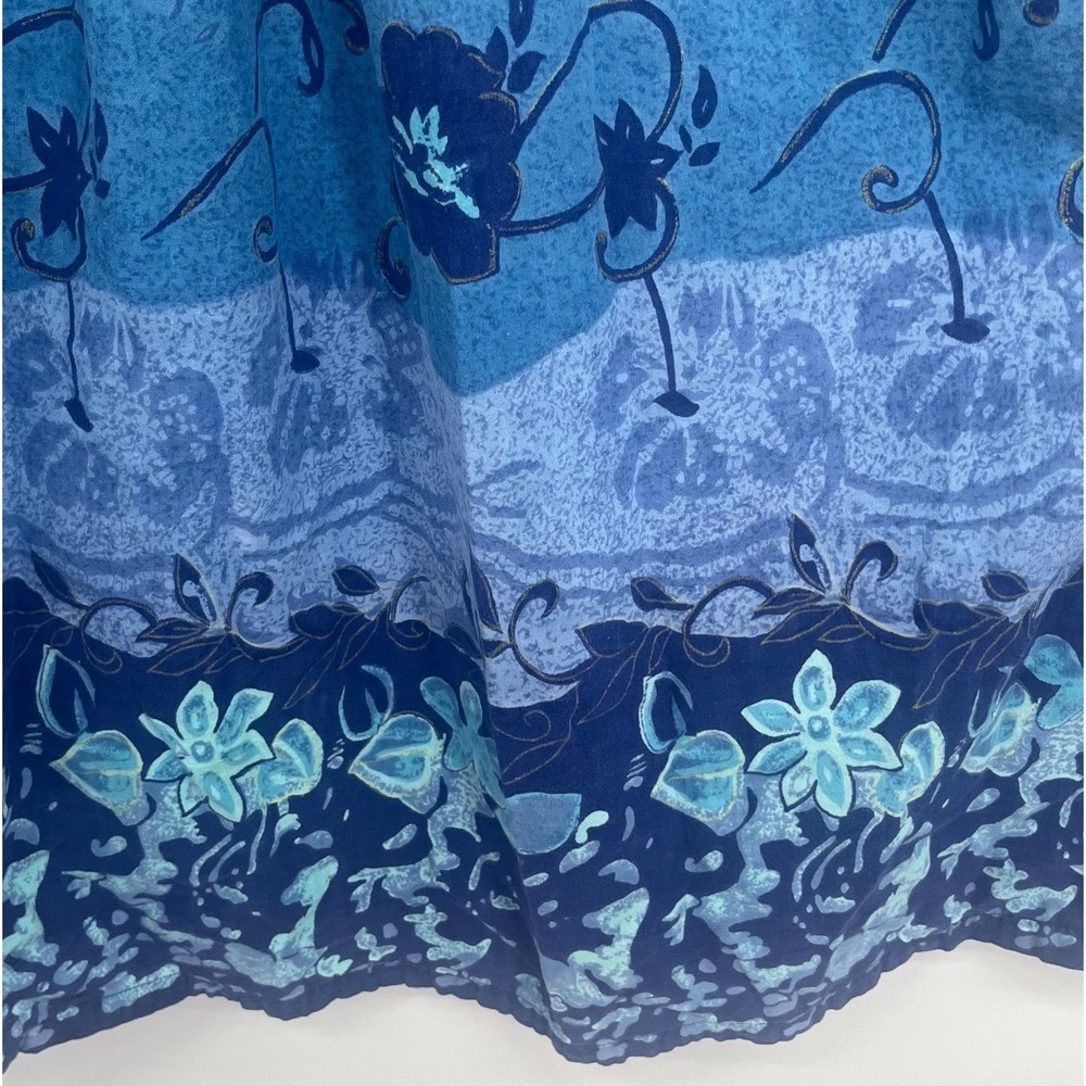 Vintage Floral House Dress Womens XS Blue Cotton Muu Muu Lounger Boho - Picture 4 of 11